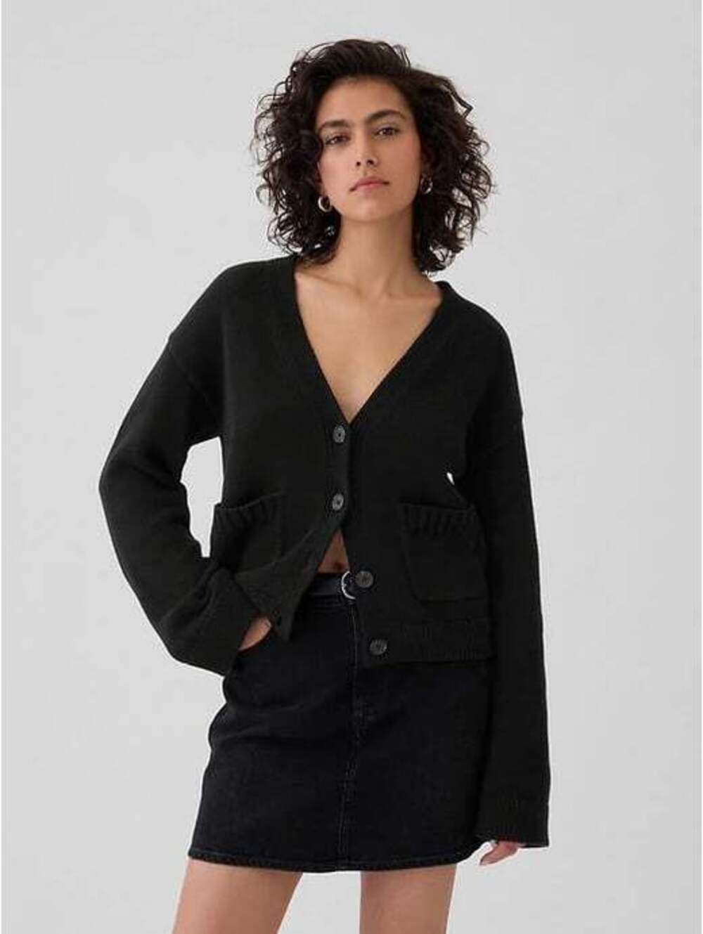 100% cotton Gap Pocket Cardigan Button-Up Sweater